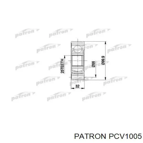 ШРУС внутренний задний PCV1005 Patron