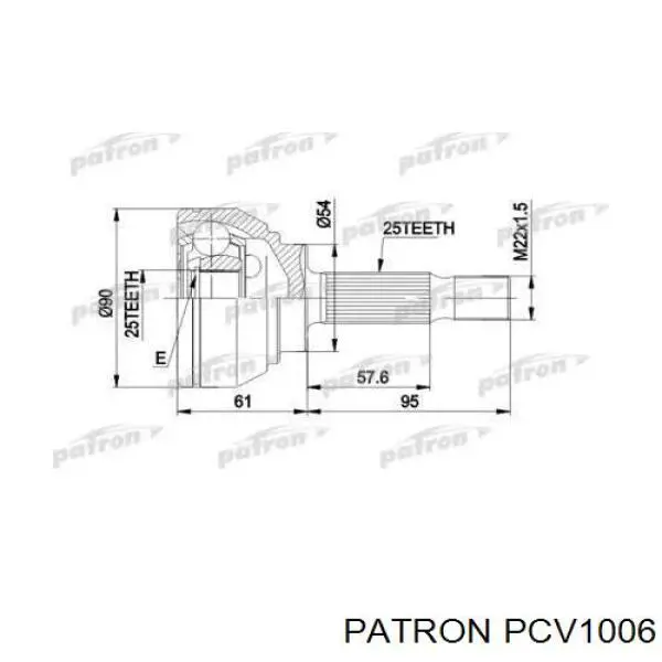 ШРУС наружный передний PCV1006 Patron