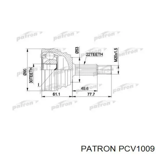 ШРУС наружный передний PCV1009 Patron