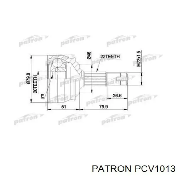 PCV1013 Patron шрус наружный передний