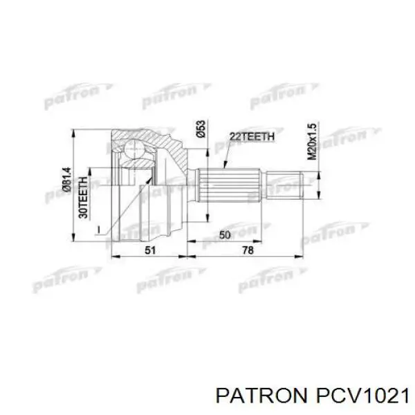 PCV1021 Patron шрус наружный передний