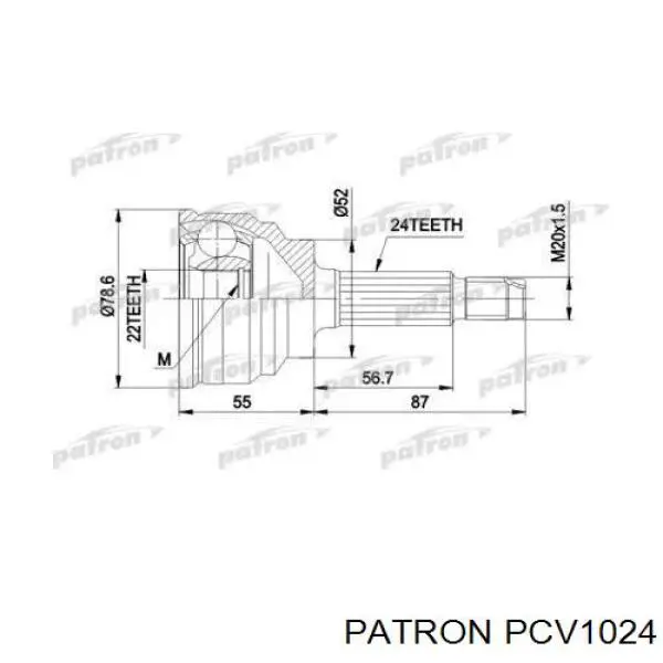 PCV1024 Patron шрус наружный передний