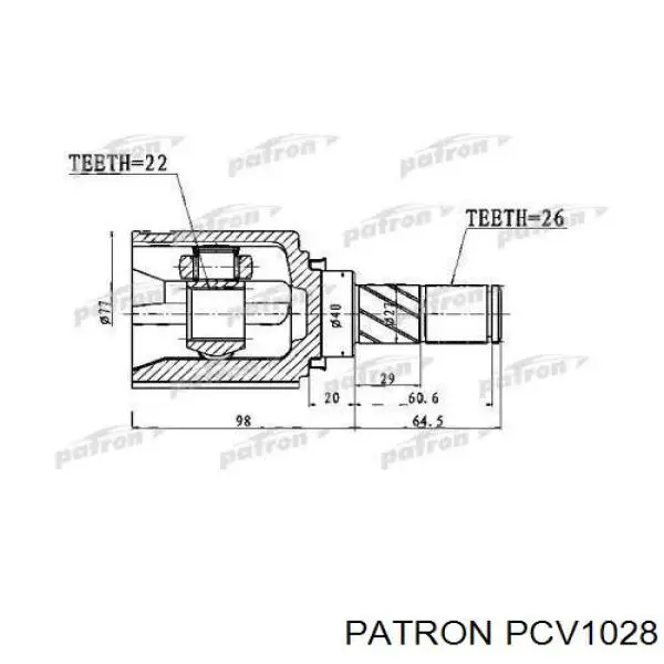 ШРУС внутренний передний NISSAN 39711EE40A