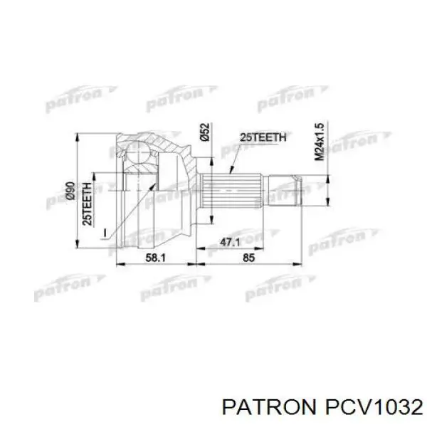 ШРУС наружный передний PCV1032 Patron