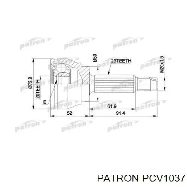 PCV1037 Patron шрус наружный передний