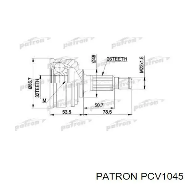 ШРУС наружный передний PCV1045 Patron