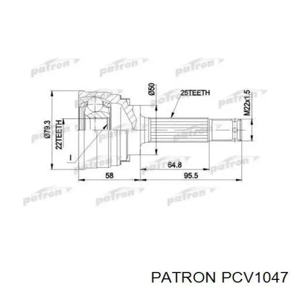 ШРУС наружный передний PCV1047 Patron