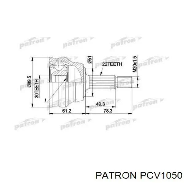 ШРУС наружный передний PCV1050 Patron