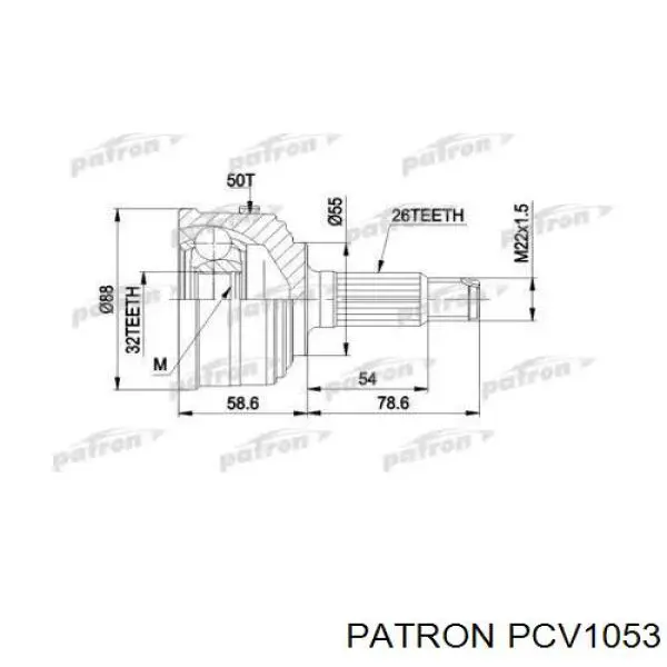 ШРУС наружный передний PCV1053 Patron