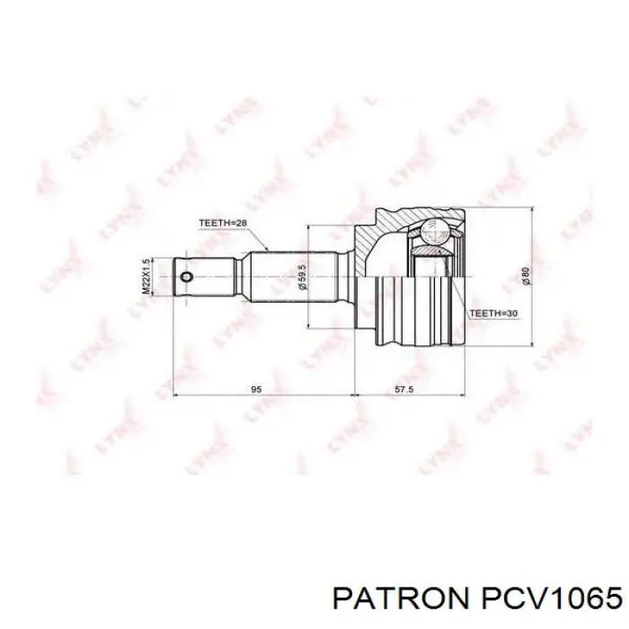 ШРУС наружный передний PCV1065 Patron