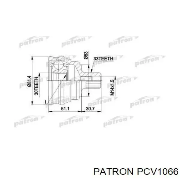 PCV1066 Patron шрус наружный передний