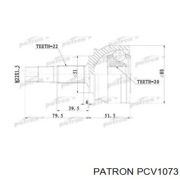 ШРУС наружный передний PCV1073 Patron