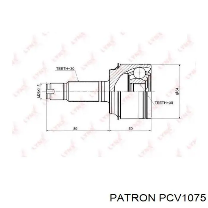 ШРУС наружный PATRON PCV1075