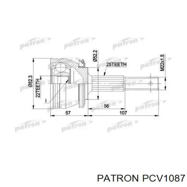 PCV1087 Patron шрус наружный передний