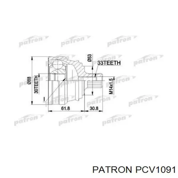 ШРУС наружный передний PCV1091 Patron