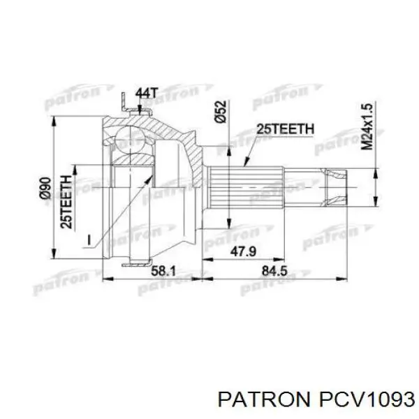 PCV1093 Patron шрус наружный передний