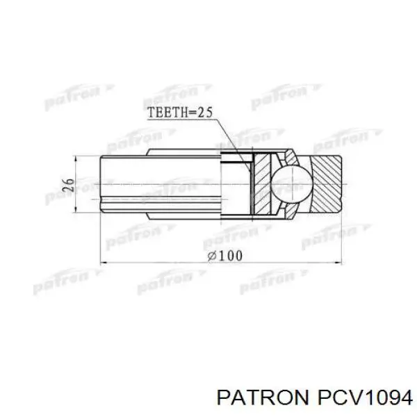 ШРУС внутренний задний PCV1094 Patron