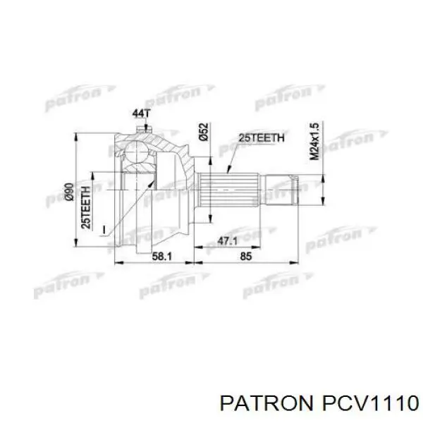 ШРУС наружный передний PCV1110 Patron