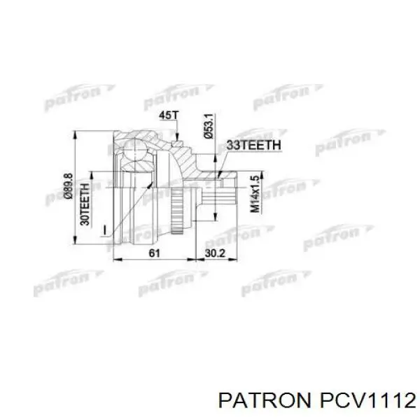 PCV1112 Patron шрус наружный передний