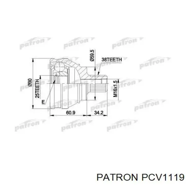 ШРУС наружный передний PCV1119 Patron