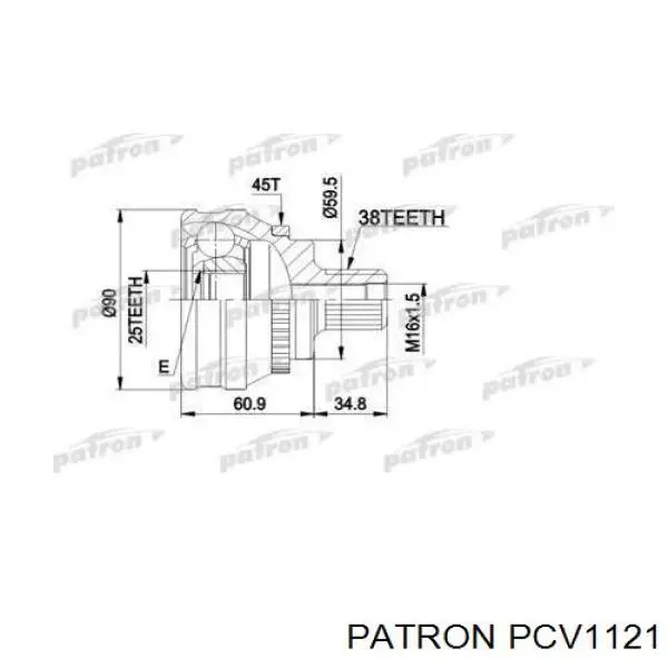 ШРУС наружный задний PCV1121 Patron