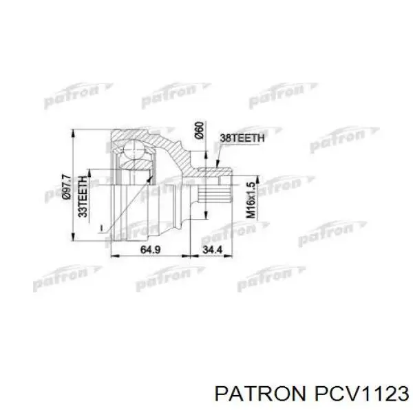 PCV1123 Patron шрус наружный передний