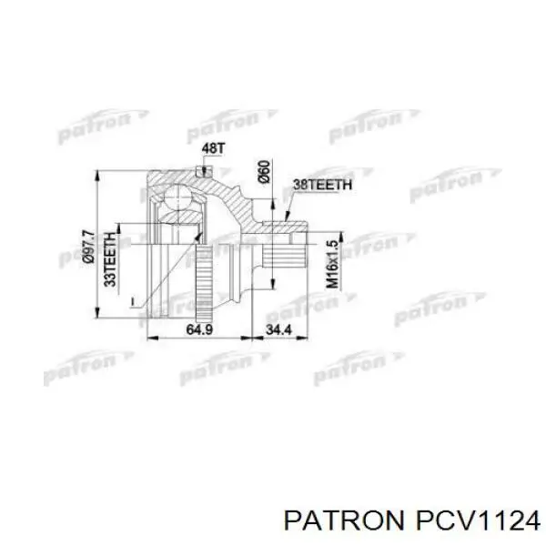 ШРУС наружный передний PCV1124 Patron