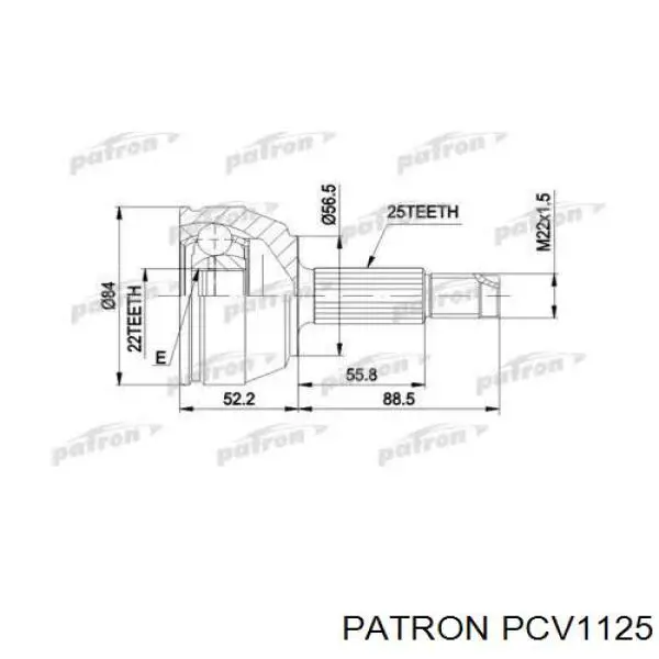 PCV1125 Patron шрус наружный передний