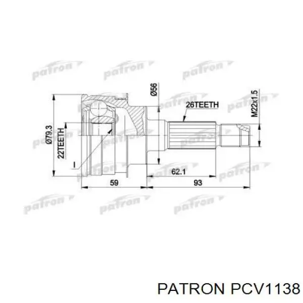 Полуось (привод) передняя правая PCV1138 Patron