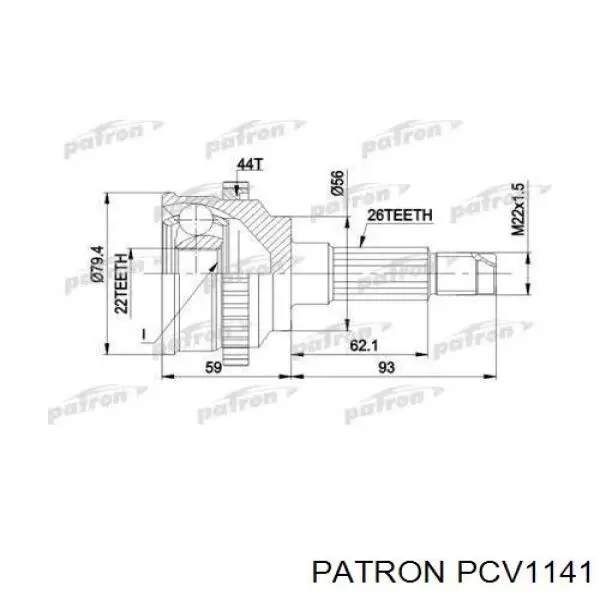 Правая полуось PCV1141 Patron