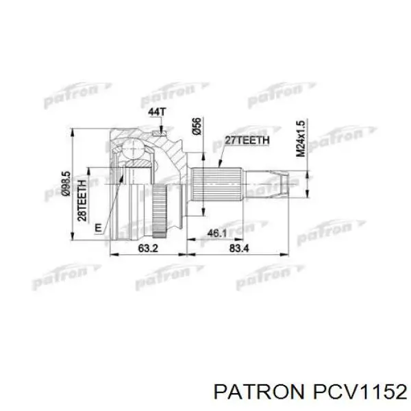 PCV1152 Patron шрус наружный передний