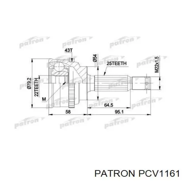 ШРУС наружный передний PCV1161 Patron