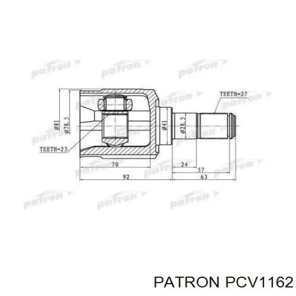 PCV1162 Patron шрус внутренний передний