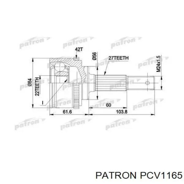 ШРУС наружный передний PCV1165 Patron