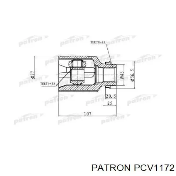 ШРУС внутренний передний правый CI4403 Lynxauto