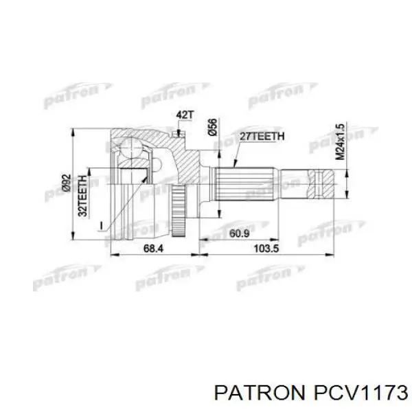 ШРУС наружный передний PCV1173 Patron