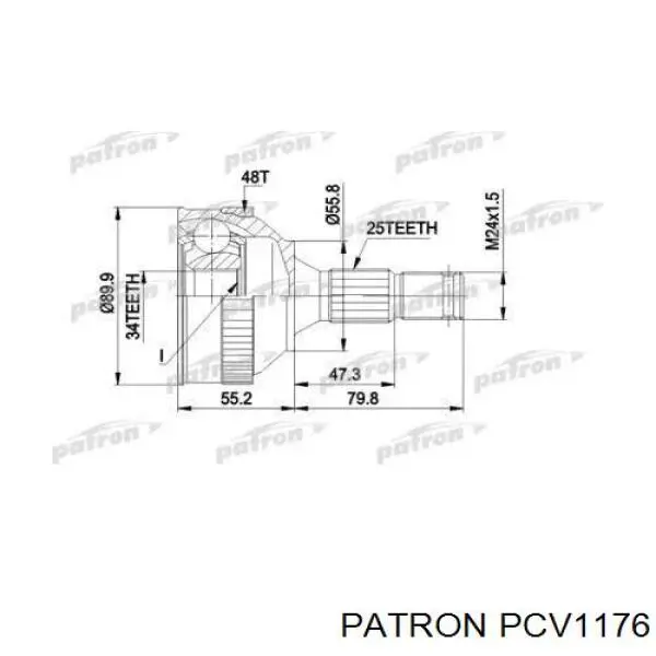 ШРУС наружный передний PCV1176 Patron