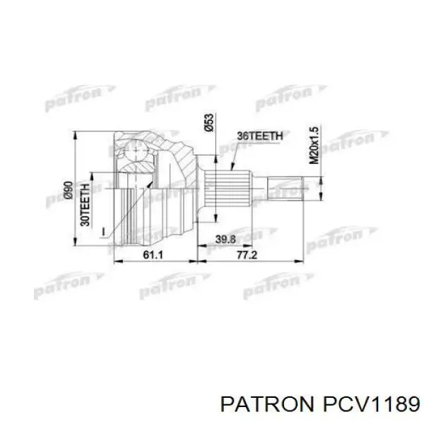 PCV1189 Patron шрус наружный передний