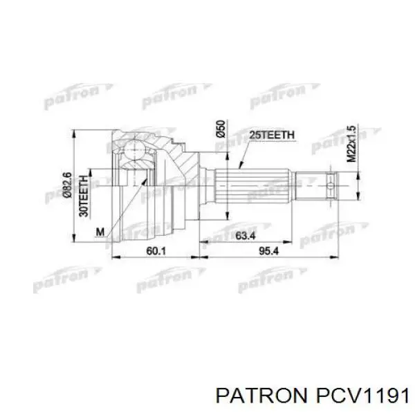 ШРУС наружный передний PCV1191 Patron