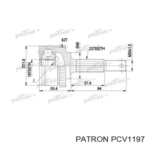 ШРУС наружный передний PCV1197 Patron