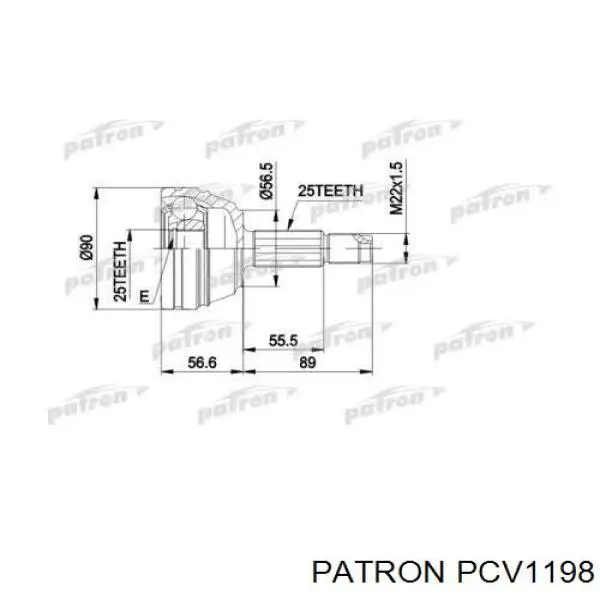 PCV1198 Patron шрус наружный передний