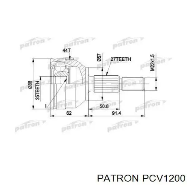 ШРУС наружный передний PCV1200 Patron