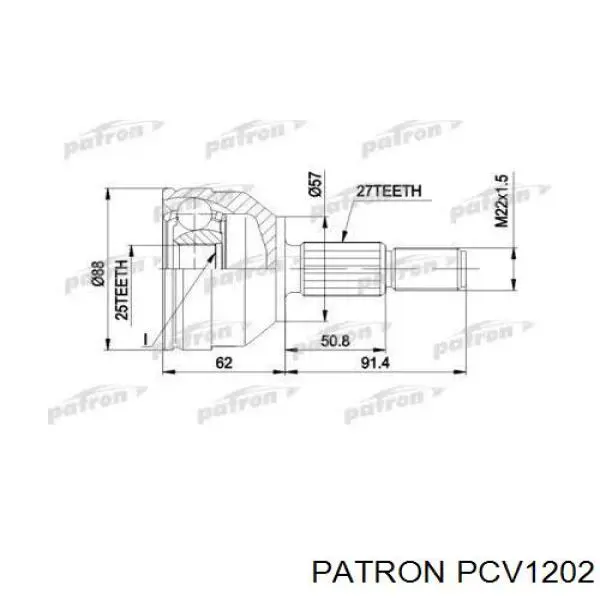 ШРУС наружный передний PCV1202 Patron