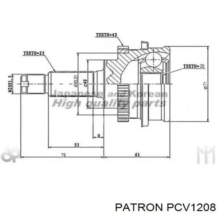 ШРУС наружный передний BB4831 Posterparts