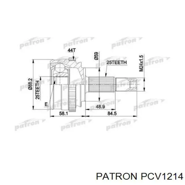 ШРУС наружный передний PCV1214 Patron