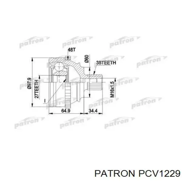 PCV1229 Patron шрус наружный передний