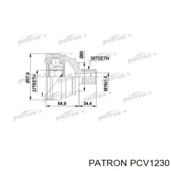 PCV1230 Patron шрус наружный передний