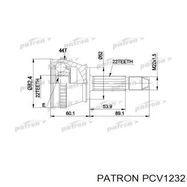 ШРУС наружный передний PCV1232 Patron