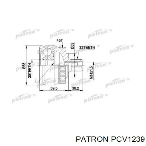 ШРУС наружный передний PCV1239 Patron