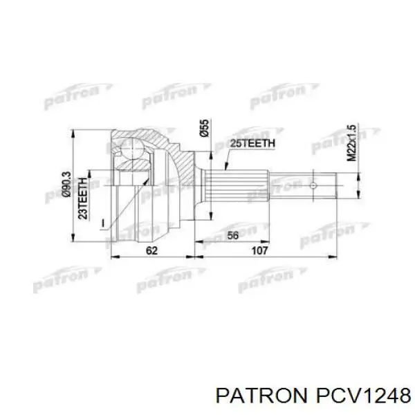 ШРУС наружный передний PCV1248 Patron